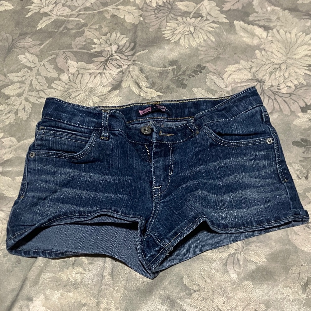 Signature by Levi Strauss Dark Blue Girl's Jean Shorts